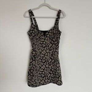 Free People Chrissy Leopard Print Mini Dress | Size Small